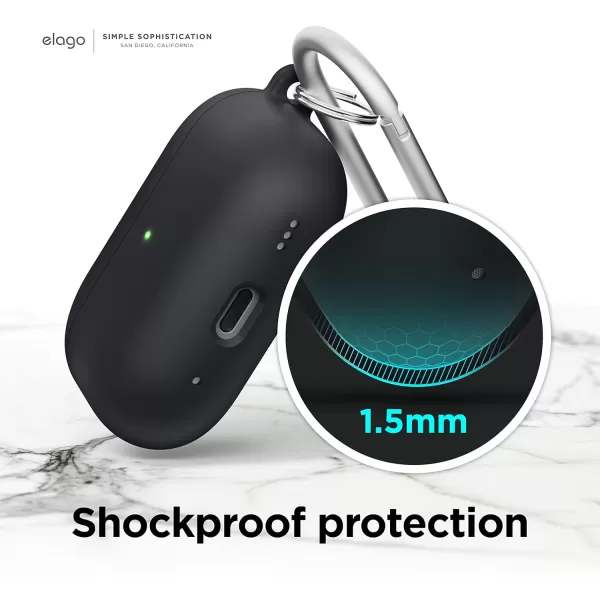 elago Liquid Hybrid Case Compatible with AirPods Pro 2nd Generation Case Cover  Compatible with AirPods Pro 2 Case Triple Layer Protection Keychain Included Dust Resistant Shockproof StoneBlack