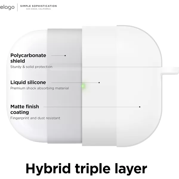 elago Liquid Hybrid Case Compatible with AirPods Pro 2nd Generation Case Cover  Compatible with AirPods Pro 2 Case Triple Layer Protection Keychain Included Dust Resistant Shockproof StoneWhite