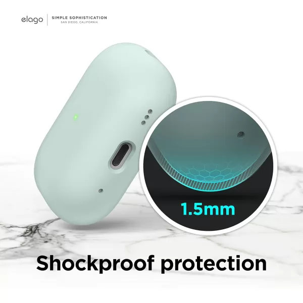 elago Liquid Hybrid Case Compatible with AirPods Pro 2nd Generation Case Cover with Lanyard  Compatible with AirPods Pro 2 Case Triple Layer Protection Dust Resistant Shockproof StoneMint