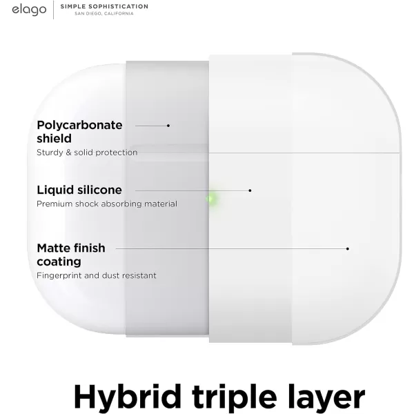 elago Liquid Hybrid Case Compatible with AirPods Pro 2nd Generation Case Cover with Lanyard  Compatible with AirPods Pro 2 Case Triple Layer Protection Dust Resistant Shockproof StoneWhite