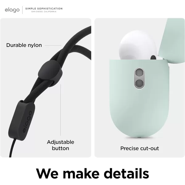 elago Liquid Hybrid Case Compatible with AirPods Pro 2nd Generation Case Cover with Lanyard  Compatible with AirPods Pro 2 Case Triple Layer Protection Dust Resistant Shockproof StoneMint