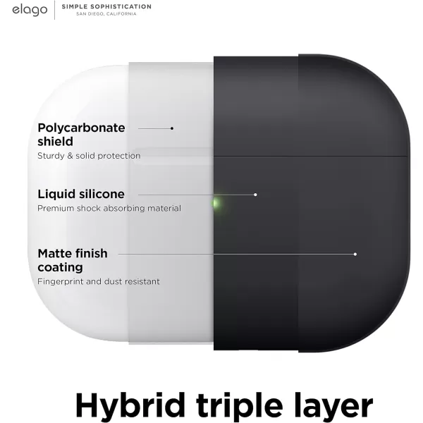 elago Liquid Hybrid Case Compatible with AirPods Pro 2nd Generation Case Cover with Lanyard  Compatible with AirPods Pro 2 Case Triple Layer Protection Dust Resistant Shockproof StoneBlack