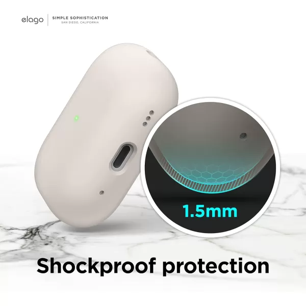 elago Liquid Hybrid Case Compatible with AirPods Pro 2nd Generation Case Cover with Lanyard  Compatible with AirPods Pro 2 Case Triple Layer Protection Dust Resistant Shockproof StoneStone