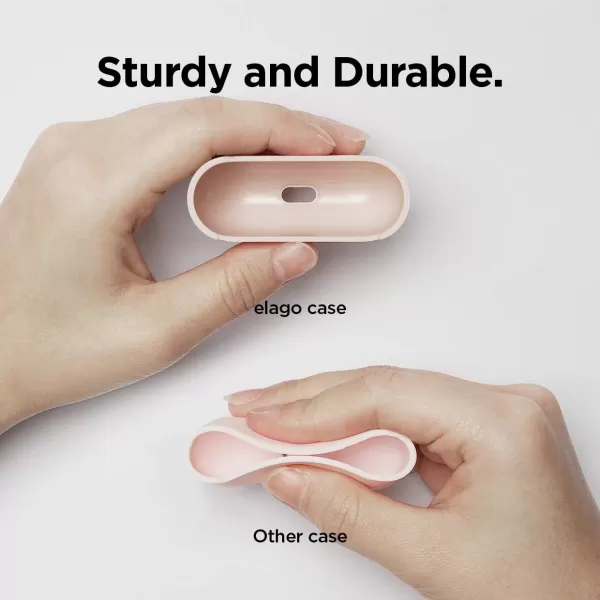 elago Liquid Silicone Case Compatible with AirPods Pro Case Cover  Triple Layer Protection Safeguard Design Supports Wireless Charging Visible LED Light Matte BlackPink