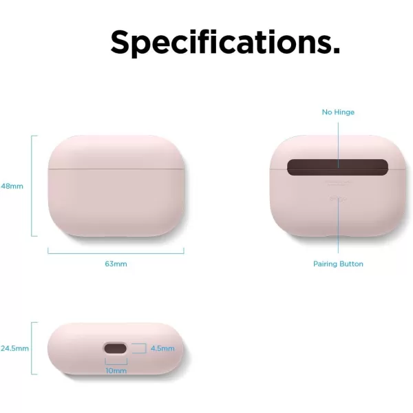 elago Liquid Silicone Case Compatible with AirPods Pro Case Cover  Triple Layer Protection Safeguard Design Supports Wireless Charging Visible LED Light Matte BlackPink