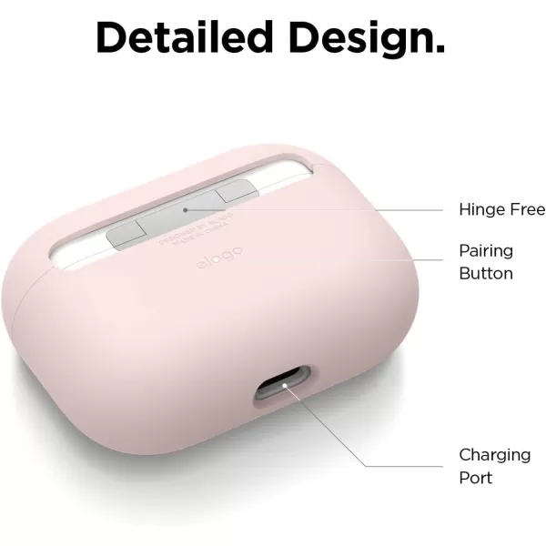 elago Liquid Silicone Case Compatible with AirPods Pro Case Cover  Triple Layer Protection Safeguard Design Supports Wireless Charging Visible LED Light Matte BlackPink