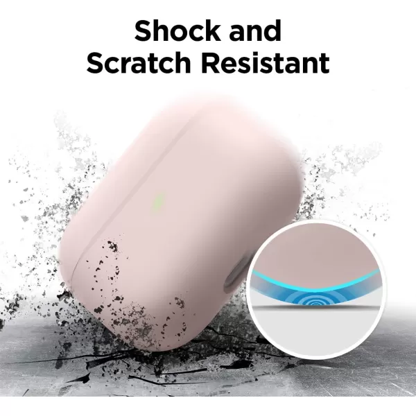 elago Liquid Silicone Case Compatible with AirPods Pro Case Cover  Triple Layer Protection Safeguard Design Supports Wireless Charging Visible LED Light Matte BlackPink