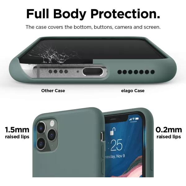 elago Liquid Silicone Case Compatible with iPhone 11 Pro Max Case 65 Inches Silicone Mobile Phone Case AllRound Protection 3Layer Protective Case Night Greenelago Liquid Silicone Case Compatible with iPhone 11 Pro Max Case 65 Inches Silicone Mobile Phone Case AllRound Protection 3Layer Protective Case Night Green