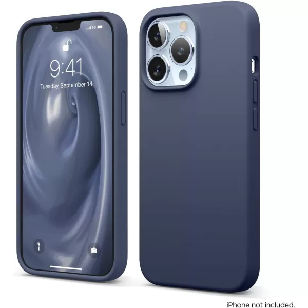 elago Liquid Silicone Case Compatible with iPhone 13 Pro Case 61 Premium Silicone Full Body Protection  3 Layer Shockproof Phone Cover AntiScratch Soft Microfiber Lining StoneJean Indigo