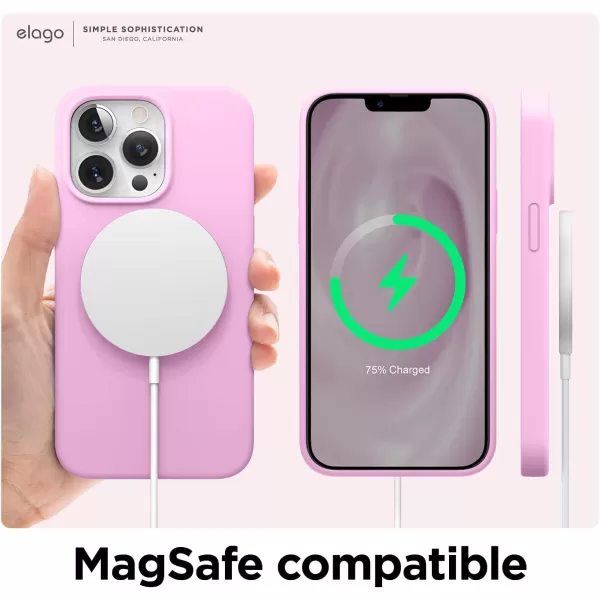 elago Liquid Silicone Case Compatible with iPhone 13 Pro Case 61 Premium Silicone Full Body Protection  3 Layer Shockproof Phone Cover AntiScratch Soft Microfiber Lining StoneHot Pink