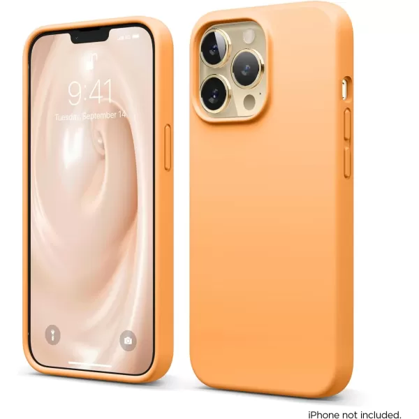 elago Liquid Silicone Case Compatible with iPhone 13 Pro Case 61 Premium Silicone Full Body Protection  3 Layer Shockproof Phone Cover AntiScratch Soft Microfiber Lining StoneOrange