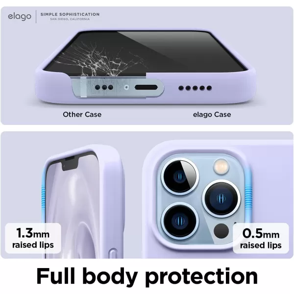 elago Liquid Silicone Case Compatible with iPhone 13 Pro Case 61 Premium Silicone Full Body Protection  3 Layer Shockproof Phone Cover AntiScratch Soft Microfiber Lining StonePurple