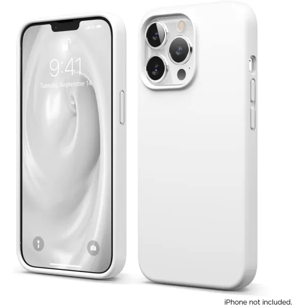 elago Liquid Silicone Case Compatible with iPhone 13 Pro Case 61 Premium Silicone Full Body Protection  3 Layer Shockproof Phone Cover AntiScratch Soft Microfiber Lining StoneWhite