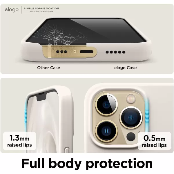 elago Liquid Silicone Case Compatible with iPhone 13 Pro Case 61 Premium Silicone Full Body Protection  3 Layer Shockproof Phone Cover AntiScratch Soft Microfiber Lining StoneStone