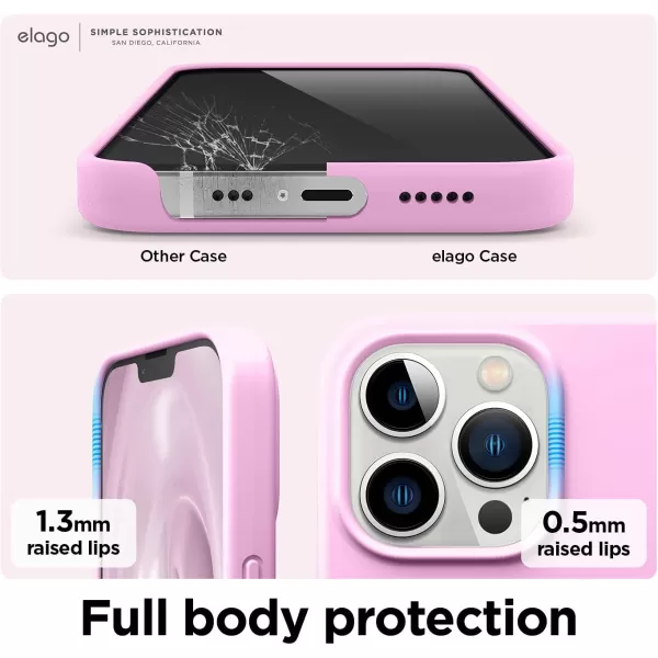 elago Liquid Silicone Case Compatible with iPhone 13 Pro Case 61 Premium Silicone Full Body Protection  3 Layer Shockproof Phone Cover AntiScratch Soft Microfiber Lining StoneHot Pink