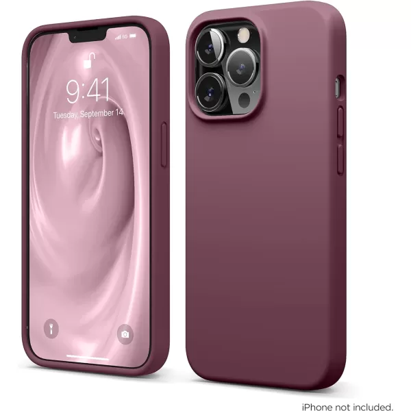 elago Liquid Silicone Case Compatible with iPhone 13 Pro Case 61 Premium Silicone Full Body Protection  3 Layer Shockproof Phone Cover AntiScratch Soft Microfiber Lining StoneBurgundy