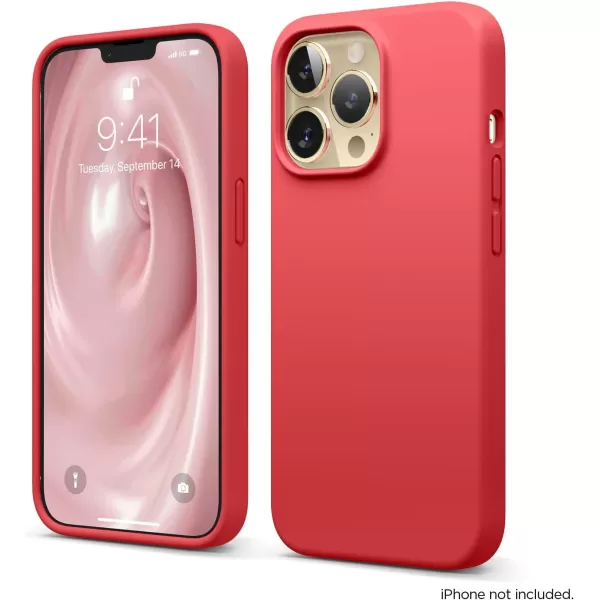 elago Liquid Silicone Case Compatible with iPhone 13 Pro Case 61 Premium Silicone Full Body Protection  3 Layer Shockproof Phone Cover AntiScratch Soft Microfiber Lining StoneRed