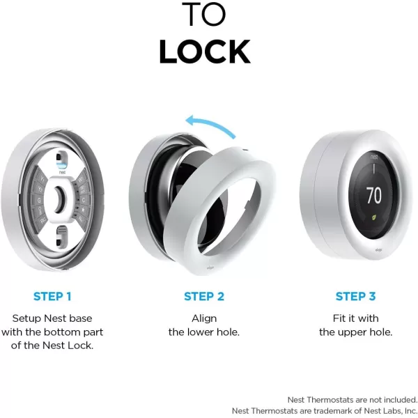 elago Lock Designed for Nest Learning Thermostat Black  Compatible with Google Nest Learning Thermostat 12 3 Generation amp E Home or Public Protection Secure Lock US Patent RegisteredWhite