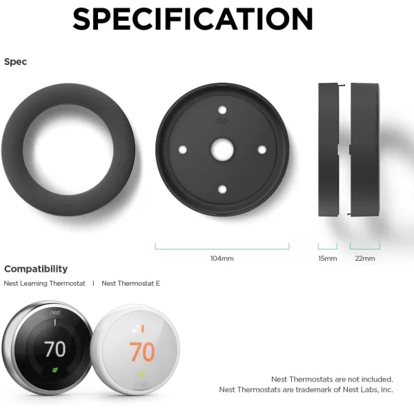 elago Lock Designed for Nest Learning Thermostat Black  Compatible with Google Nest Learning Thermostat 12 3 Generation amp E Home or Public Protection Secure Lock US Patent RegisteredBlack