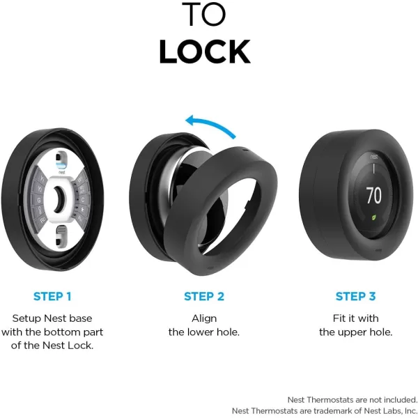 elago Lock Designed for Nest Learning Thermostat Black  Compatible with Google Nest Learning Thermostat 12 3 Generation amp E Home or Public Protection Secure Lock US Patent RegisteredBlack