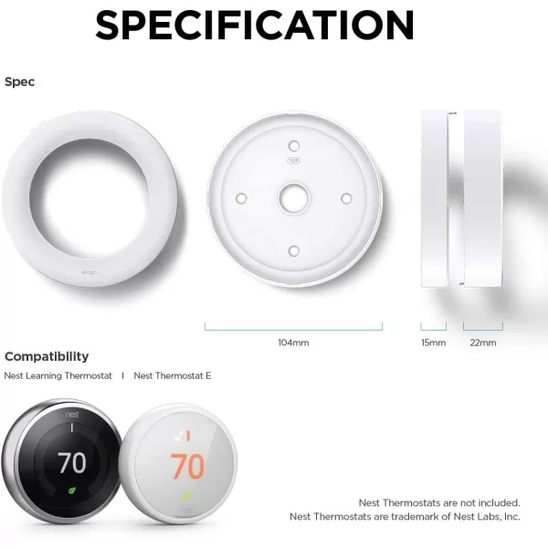 elago Lock Designed for Nest Learning Thermostat Black  Compatible with Google Nest Learning Thermostat 12 3 Generation amp E Home or Public Protection Secure Lock US Patent RegisteredWhite