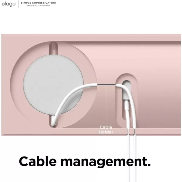 elago MS Charging Tray Duo Compatible with MagSafe Charger and Compatible with Apple Watch Charger  Compatible with iPhone 15141312 Models Stone Charger Not IncludedSand Pink