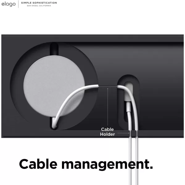 elago MS Charging Tray Duo Compatible with MagSafe Charger and Compatible with Apple Watch Charger  Compatible with iPhone 15141312 Models Stone Charger Not IncludedBlack