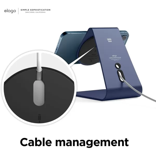 elago MS4 Charging Stand Compatible with MagSafe Charger Aluminum Stand Compatible with iPhone 15141312 Series Designed for iOS17 Standby Mode Cable Not Included SilverJean Indigo