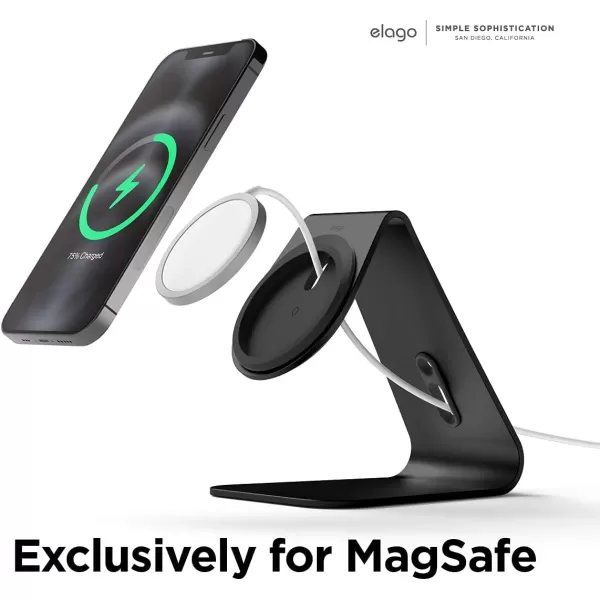 elago MS4 Charging Stand Compatible with MagSafe Charger Aluminum Stand Compatible with iPhone 15141312 Series Designed for iOS17 Standby Mode Cable Not Included SilverBlack