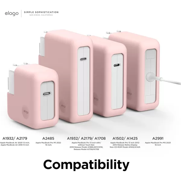 elago MacBook Charger Cover Compatible with MacBook 140W USBC Power Adapter MacBook Pro M3 2023 16 A2991 MacBook Pro M2 2023 16 A2780 MacBook Pro M1 2021 16 A2485 Dark GreyLovely Pink