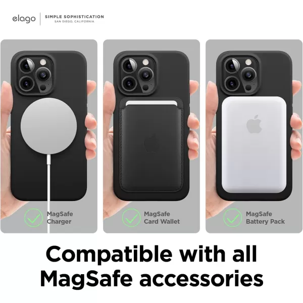 elago Magnetic Case Compatible with MagSafe and iPhone 13 Pro 61 Inch  Builtin Magnets Liquid Silicone Protective Cover Compatible with All MagSafe Accessories Jean IndigoiPhone 13 Pro Black