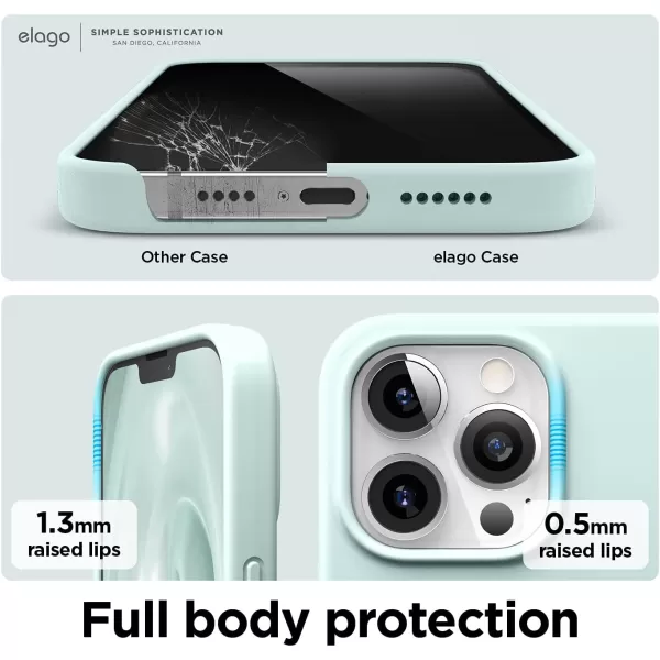 elago Magnetic Case Compatible with MagSafe and iPhone 13 Pro 61 Inch  Builtin Magnets Liquid Silicone Protective Cover Compatible with All MagSafe Accessories Jean IndigoiPhone 13 Pro Max Mint