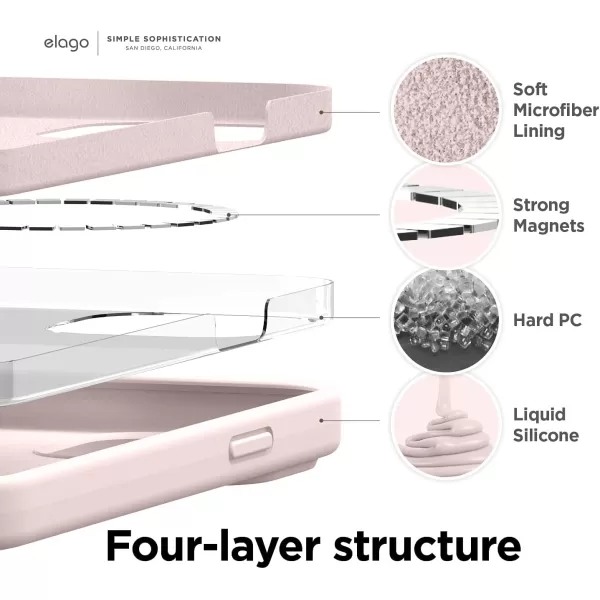 elago Magnetic Case Compatible with MagSafe and iPhone 13 Pro 61 Inch  Builtin Magnets Liquid Silicone Protective Cover Compatible with All MagSafe Accessories Jean IndigoiPhone 13 Pro Lovely Pink