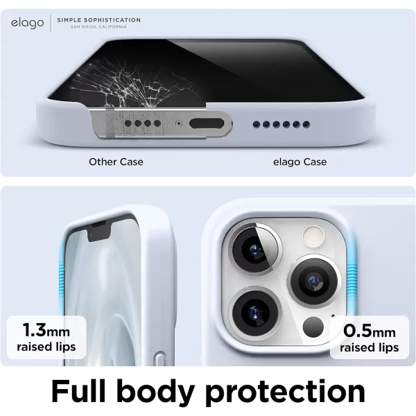 elago Magnetic Case Compatible with MagSafe and iPhone 13 Pro 61 Inch  Builtin Magnets Liquid Silicone Protective Cover Compatible with All MagSafe Accessories Jean IndigoiPhone 13 Pro Max Light Blue