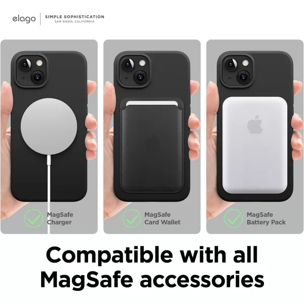 elago Magnetic Case Compatible with MagSafe and iPhone 13 Pro 61 Inch  Builtin Magnets Liquid Silicone Protective Cover Compatible with All MagSafe Accessories Jean IndigoiPhone 13 Black