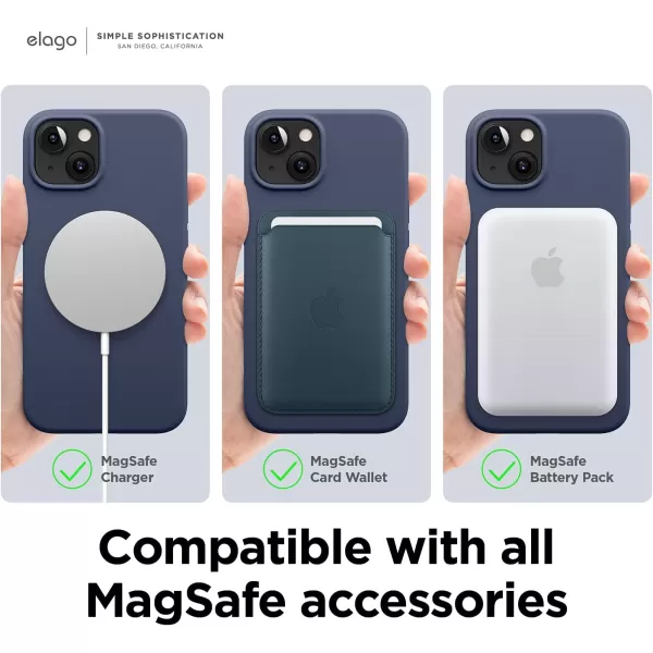 elago Magnetic Case Compatible with MagSafe and iPhone 13 Pro 61 Inch  Builtin Magnets Liquid Silicone Protective Cover Compatible with All MagSafe Accessories Jean IndigoiPhone 13 Jean Indigo