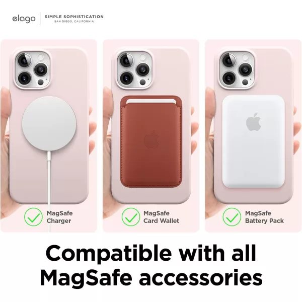 elago Magnetic Case Compatible with MagSafe and iPhone 13 Pro 61 Inch  Builtin Magnets Liquid Silicone Protective Cover Compatible with All MagSafe Accessories Jean IndigoiPhone 13 Pro Max Lovely Pink