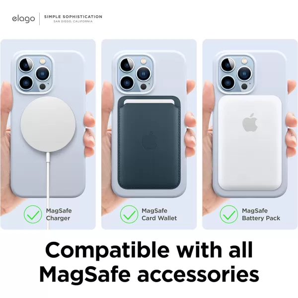 elago Magnetic Case Compatible with MagSafe and iPhone 13 Pro 61 Inch  Builtin Magnets Liquid Silicone Protective Cover Compatible with All MagSafe Accessories Jean IndigoiPhone 13 Pro Light Blue