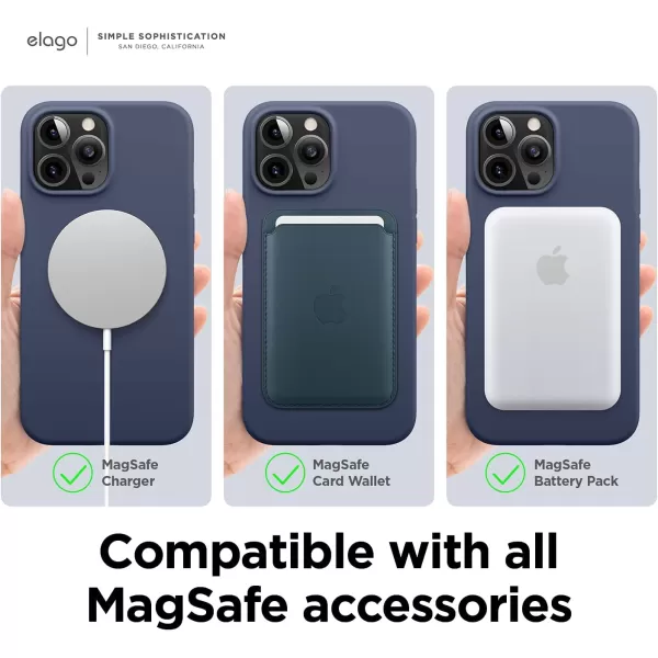 elago Magnetic Case Compatible with MagSafe and iPhone 13 Pro 61 Inch  Builtin Magnets Liquid Silicone Protective Cover Compatible with All MagSafe Accessories Jean IndigoiPhone 13 Pro Max Jean Indigo