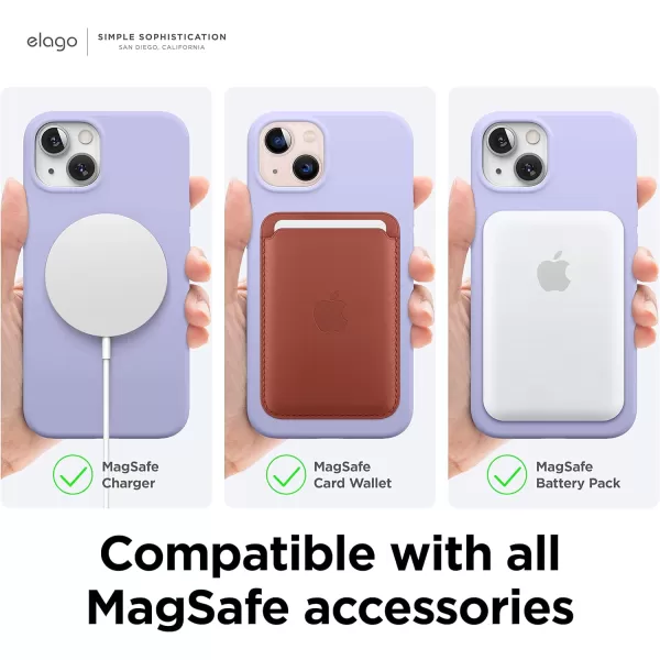 elago Magnetic Case Compatible with MagSafe and iPhone 13 Pro 61 Inch  Builtin Magnets Liquid Silicone Protective Cover Compatible with All MagSafe Accessories Jean IndigoiPhone 13 Purple