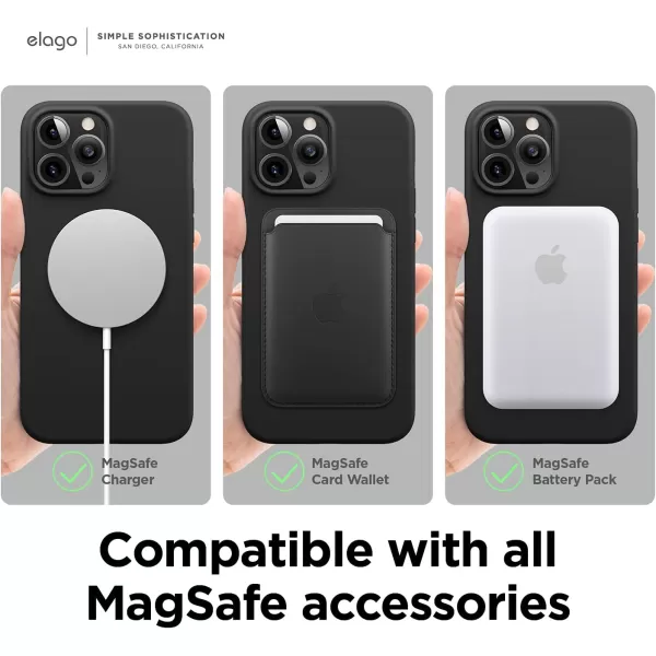 elago Magnetic Case Compatible with MagSafe and iPhone 13 Pro 61 Inch  Builtin Magnets Liquid Silicone Protective Cover Compatible with All MagSafe Accessories Jean IndigoiPhone 13 Pro Max Black