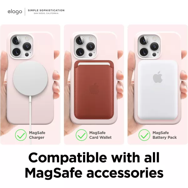 elago Magnetic Case Compatible with MagSafe and iPhone 13 Pro 61 Inch  Builtin Magnets Liquid Silicone Protective Cover Compatible with All MagSafe Accessories Jean IndigoiPhone 13 Pro Lovely Pink