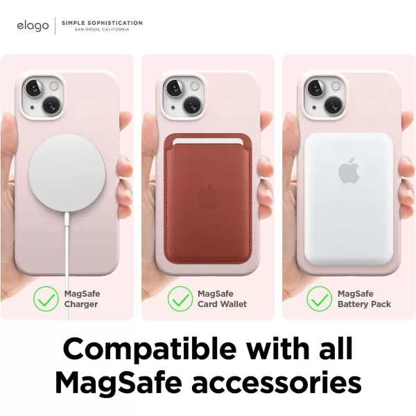 elago Magnetic Case Compatible with MagSafe and iPhone 13 Pro 61 Inch  Builtin Magnets Liquid Silicone Protective Cover Compatible with All MagSafe Accessories Jean IndigoiPhone 13 Lovely Pink