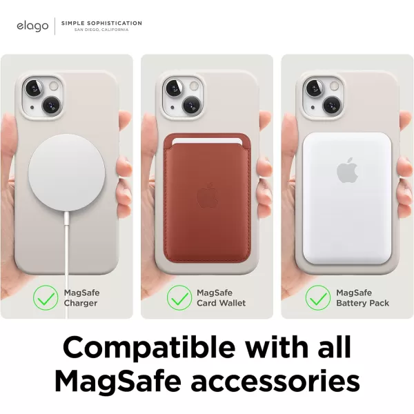 elago Magnetic Case Compatible with MagSafe and iPhone 13 Pro 61 Inch  Builtin Magnets Liquid Silicone Protective Cover Compatible with All MagSafe Accessories Jean IndigoiPhone 13 Stone