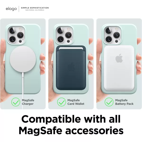 elago Magnetic Case Compatible with MagSafe and iPhone 13 Pro 61 Inch  Builtin Magnets Liquid Silicone Protective Cover Compatible with All MagSafe Accessories Jean IndigoiPhone 13 Pro Mint