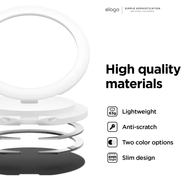 elago Magnetic Phone Ring Holder Compatible with MagSafe for iPhone15 iPhone 14iPhone 13iPhone 12 Series Finger RingCell Phone Ring Prop Up Stand MagSafe Kickstand WhiteWhite