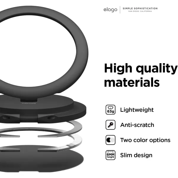 elago Magnetic Phone Ring Holder Compatible with MagSafe for iPhone15 iPhone 14iPhone 13iPhone 12 Series Finger RingCell Phone Ring Prop Up Stand MagSafe Kickstand WhiteBlack