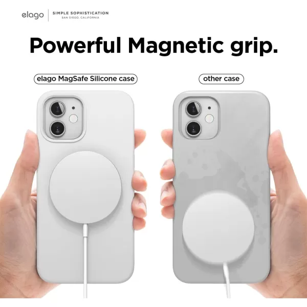 elago Magnetic Silicone Case Compatible with MagSafe Compatible with iPhone 12 and Compatible with iPhone 12 Pro 61 Inch  Builtin Magnets Compatible with All MagSafe Accessories Lovely PinkiPhone 12 mini White