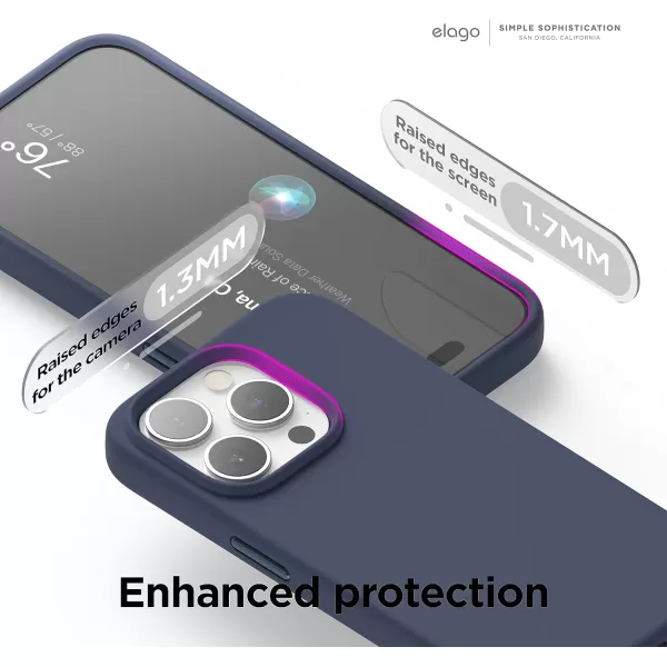 elago Magnetic Silicone Case Compatible with iPhone 15 Pro Max Case 67 Inch Compatible with All MagSafe Accessories  Builtin Magnets Soft Grip Silicone Shockproof StoneiPhone 15 Pro Jean Indigo