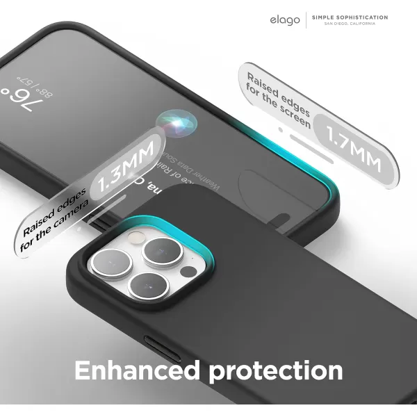 elago Magnetic Silicone Case Compatible with iPhone 15 Pro Max Case 67 Inch Compatible with All MagSafe Accessories  Builtin Magnets Soft Grip Silicone Shockproof StoneiPhone 15 Pro Max Black